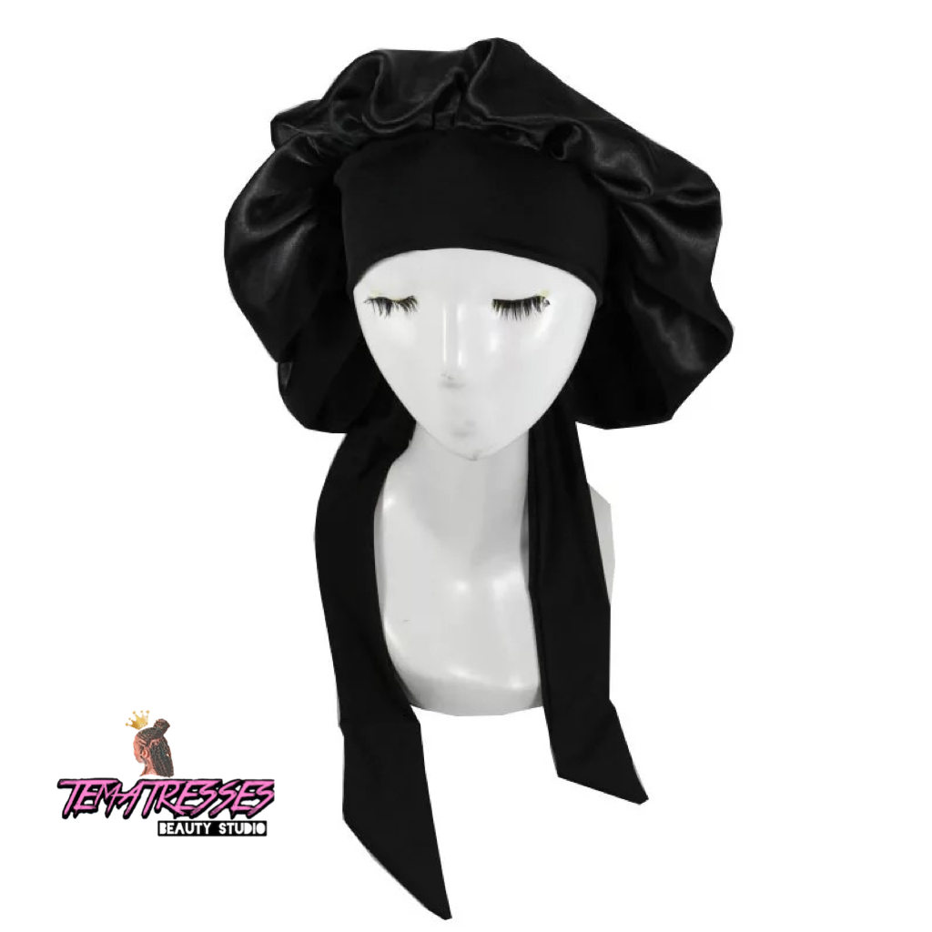 Large Adjustable Bonnet - Black