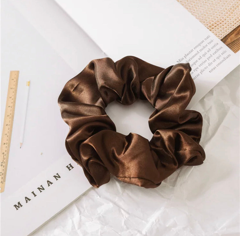 Chocolate Brown Silk Scrunchie JUMBO size