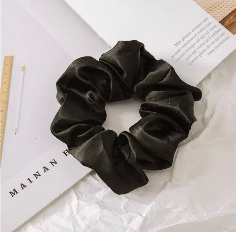 Black Silk Scrunchie JUMBO size